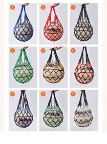 1 buc. Geantă de baschet din nailon durabilă, geantă portabilă de volei pentru fotbal, suport pentru minge sportivă pentru o singură minge, potrivită pentru articole sportive și accesorii pentru pungi de plasă, consumabile pentru jocuri mari pentru fanii fotbalului, consumabile pentru petreceri de fotbal, geantă de baschet, geantă groasă țesută, geantă de depozitare a mingii de baschet, geantă de baschet de mare capacitate, geantă de baschet pentru fotbal