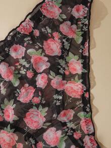 5pcs/Pack Plus Size Women Underwear, Floral & Heart Print With Contrast Trim, Comfortable Fabric, Bow Decor - 彩色 - 查看 5