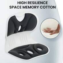 1pc Ergonomic Lumbar Support Pillow - Anti-Fatigue Back Cushion With Ventilated Washable Nylon Cover | Adjustable Height & Angle - Ideal For Studying, TV Watching & Office Use - Grey