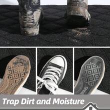 BEQHAUSE Dirt Trapper Door Mat 32" X 48", Non-Slip Washable Doormats Welcome Mat, Dirt Resistant And Absorbent Entrance Mat, Low Profile Floor Mats For Front Back Door, Entryway, Black - 黑色 - 查看 3