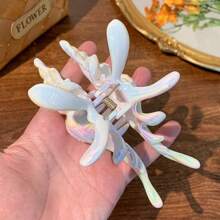 1pc Seashell Hair Clip, Hair Claw, Ocean-Themed Hair Accessory, Headpiece, Updo Hair Pin, Bohemian Acrylic Fashion Hair Accessories Animal Claw Clips Fall Winter For Vacation Outfits Woman