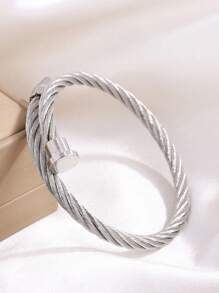 1 pieza Brazalete único de acero inoxidable multicolor con diseño de clavos y estructura tejida, de varios elementos, exquisito, de lujo ligero, adecuado para hombres y mujeres, elegante y fresco, apto para fiestas, un accesorio de joyería regalo