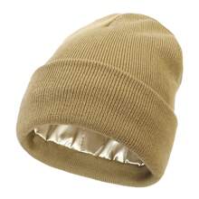 Women'S Silky Satin Beanie -Anti-Static, No Frizz, KnitCap For Winter Warmth