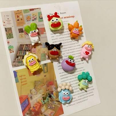 5pcs Cartoon Funny Vegetable Assortment Refrigerator Magnets - 3D Embossed, Various Styles, Adorable Fridge Magnets Suitable For Holiday Decoration, Office, Kitchen, White Board, Storage Cabinet, Dishwasher, Home Decor, Also Great Gift For Friends