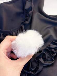 一套（连体衣*1 + 头带*1）性感兔女郎内衣，可爱女仆露裆连体衣服装礼物，兔女郎角色扮演服装，黑白蝴蝶结兔女郎角色扮演服装，舞台表演服装，适合化装舞会、酒吧派对、夜店穿着、派对角色扮演、万圣节、派对礼服