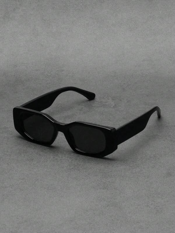Gafas de moda con montura cuadrada retro negra, aptas para uso diario para hombres