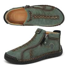 Women Oxford Ankle Boots Lace Up Design Non Slip Sole - 綠色 - 查看 6