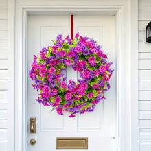 20.47" Bright Front Door Wreath, Artificial Flowers - Suitable For Spring/Summer Decor, Year-Round Decoration, Home Decor Artificial Flower Wreath For Front Door, Porch, Patio, Window Display, Wedding Arch, Seasonal Hanging Decor, Ideal For Holidays