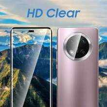 2+2 Stück Bildschirmschutz und Kameralinsen-Schutz für Honor Magic 7 Pro 5G/Magic 7 Lite/Magic 7, klarer HD-Curved-Vollabdeckung Panzerglas-Schutzfilm, frei von Blasen, speziell für die Honor Magic 7 Serie