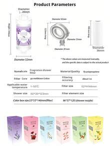 1个薰衣草香氛淋浴过滤器，淋浴喷头预过滤器，除氯软水器淋浴喷头过滤器，适用于90%的淋浴喷头和水龙头，安装简便，便于携带旅行 - 彩色 - 查看 5