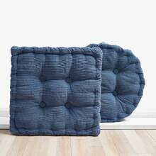 Meditation Floor Square Pillow For Seating On Floor Solid Tufted Thick Pad Cushion For Yoga Balcony Chair Seat Cushions - purple - 查看 12