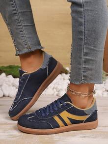 Women's Summer Casual Flat Soft Bottom Non-Slip Splicing Color Outdoor Sports Shoes, Spring Autumn New Arrival