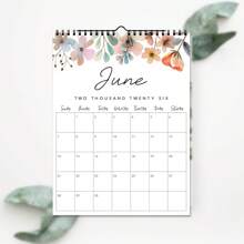 1pc 12-Month 2025 July - 2026 June Wall Calendar, Creative Floral Decor Wall Calendar, Monthly Planner For Office Use, Home & Office Decoration, Christmas & New Year Gift,Back To School,School Supplies