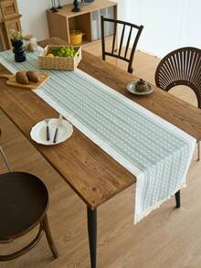 1 tấm khăn trải bàn hình thoi jacquard màu xanh lá cây, trang trí bàn ăn nhà bếp theo phong cách trang trại Mỹ, hình chữ nhật có tua rua ở đầu, thích hợp cho các ngày lễ, tụ họp, sinh nhật, đám cưới và trang trí nhà cửa (nhiều kích cỡ để lựa chọn) - màu xanh lá - Xem 10