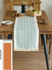 1 tấm khăn trải bàn hình thoi jacquard màu xanh lá cây, trang trí bàn ăn nhà bếp theo phong cách trang trại Mỹ, hình chữ nhật có tua rua ở đầu, thích hợp cho các ngày lễ, tụ họp, sinh nhật, đám cưới và trang trí nhà cửa (nhiều kích cỡ để lựa chọn) - màu xanh lá - Xem 17