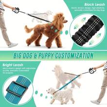 Large Dog Leash Anti-Pulling Retractable Pet Leash, 2-In-1 Design, 2 Colors