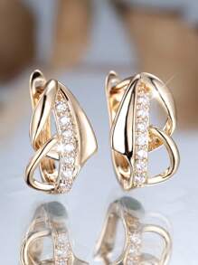 Vanel 2 Pcs Of Fashionable Palace Style Small And Exquisite Floral Design Earrings, Geometric Hollow Golden Earrings, Suitable For Women's Daily, Party, Gift Decoration