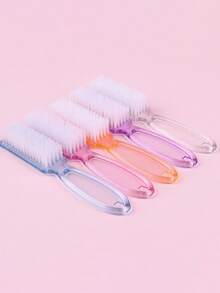 Cọ phủi bụi móng tay cán dài trong suốt có tay cầm bằng nhựa, cọ phủi bụi đa năng, lông mềm, cán thẳng, cọ phủi bụi móng tay, đầu vuông, cọ phủi bụi, nhựa trong suốt, màu trong suốt, 2 chiếc - Trong sáng - Xem 3