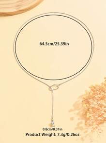 1pc European & American Style Simple Round Bead Gold Necklace