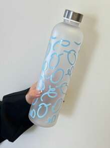 1000ml Artistic Graffiti Water Bottle With Stainless Steel Lid, Leakproof Gym Sports Cup, PC Large Capacity Drinkware For Fitness Travel | Unique Paint Design