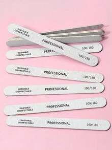 50/30/10pcs Thin Wood Sandpaper Nail Files, 100/180 Mesh Wood Sandpaper Grinding Files, 180/240 Mesh Double-Sided Polishing Files, Professional Manicure Polishing Files, Boat-Shaped Pedicure Double-Sided Wooden Polishing Files, Suitable For Natural Nails, Home Salons, Crystal Nails, Etc. - Multicolor - View 6