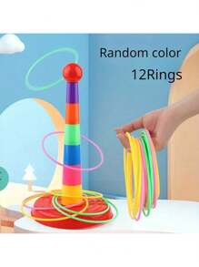 12-teiliges buntes Kunststoff-Ringe-Werfspiel-Set für Partys, Outdoor, Puzzle-Reifenwettbewerb, Geschenkstand (zufällige Farbe)
