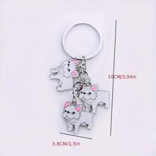 1pc Metal Cartoon French Bulldog Dog Keychain Cute Doll Key Chain For Woman Bag Pendant Car Key Ring Gift - Multicolor - View 14