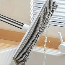 Pet Hair Removal Rubber Broom, Carpet Brush With Squeegee For Cleaning Pet Hair, Hair Fur Remover Silicone Dog Hair Floor Brush, Dual-Sided For Pet Grooming And Lint Removal For Couch And Clothes - Multicolor - View 5