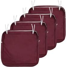 Local Delivery- Outdoor Cushion Slipcovers Waterproof 4 Pack Patio Chair Seat Cushion Covers With Zipper And Tie, 22 X 20 X 4 Inch, Replacement Cover Only - Burgundy - View 1