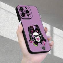 Funda de teléfono móvil con patrón de muñeca de dibujos animados de estilo punk morado, nueva y de alta , con protección de cámara completa, a prueba de golpes y antihuellas, adecuada para los modelos 16/15/14/13/12/11/X/XR/XS/8/7/SE Mini Plus Pro Max. Puede ser un regalo para amigos hombres y mujeres. - Negro - Ver 2