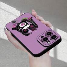 Funda de teléfono móvil con patrón de muñeca de dibujos animados de estilo punk morado, nueva y de alta , con protección de cámara completa, a prueba de golpes y antihuellas, adecuada para los modelos 16/15/14/13/12/11/X/XR/XS/8/7/SE Mini Plus Pro Max. Puede ser un regalo para amigos hombres y mujeres. - Negro - Ver 6