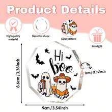 嘿，宝贝！可爱鬼魂亚克力牌匾 - 万圣节派对、家居书桌装饰 - 送给女儿和儿子的节日礼物