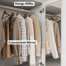 VOWNER 71" Large Wardrobe Closet With Mirror, Freestanding Bedroom Armoire With 3/6 Large Drawers & 2/4 Doors, Clothes Storage Organizer Cabinet For Bedroom - 白色-63"寬 - 查看 4