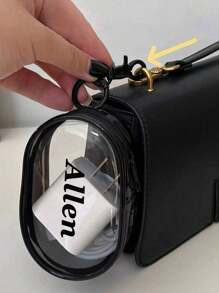 1pc Customized Portable Mini Clear Zipper Storage Bag, Multi-Functional Jewelry Pouch Suitable For Earphones, Power Banks, Key Chains, Rings, Perfumes, Travel Accessories, Unisex, Travel Essential (Key Chain Style Random) Travel Essentials Holiday Essentials