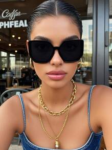1 Paar unisex polygonale schwarze modische Sonnenbrillen, geeignet für elegante Kleidung, Reisen, Sport, Autofahren, Festivals, Strand, elektronische Musikfestivals, Ausflüge, Sommeroutfit, Urlaub, Familien-Ausflüge, UV-Schutz, Golf, Wandern, Streetwear-Accessoires, Sport, Partys, Outdoor-Aktivitäten, Streetstyle, Angeln, Ferien, Sonnenschutz, Urlaub