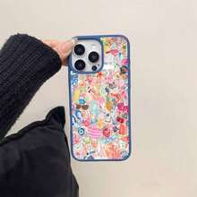 Design-Sense Pink Fruit And Flower Patterned Large-Hole Faux Leather Phone Case, Suitable For Phone 16 Pro Max 16 15 Pro 14 Plus 13 12 Pro 11 Pro Max X XS MAXSuitable For IPhone 17 Air - Màu xanh đậm - Xem 2