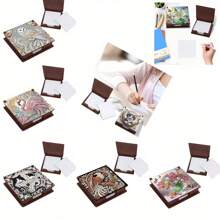 1pc DIY Diamond Painting Note Holder Wooden Memo Box For Desk – Special Shaped Rhinestones, Flower & Animal Patterns, Includes 160 Sticky Notes, Handmade Memo Holder For Office, Home, School, Crafts & Holiday Gifts
