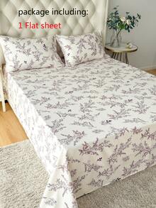1pc Plant Printed Bedsheet, Lightweight, Breathable, Soft & Skin-Friendly - Multicolor - View 5