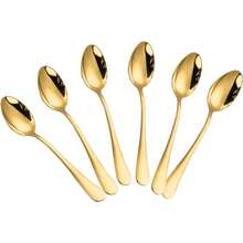 Demitasse Espresso Spoons, Mini Coffee Spoon, Stainless Steel Small Spoons For Dessert, Tea,Set Of 6 (Gold) - Vàng - Xem 1