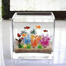 6 Piezas Decoraciones de plantas para acuario, Accesorios de decoración de plantas para acuario, Accesorios de tanque de peces coloridos, Plantas de acuario en miniatura de plástico Decoración para acuarios