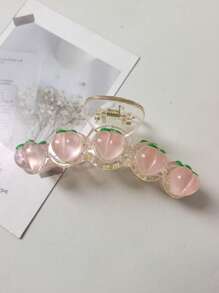 1pc Women's Transparent Pink Peach Cute Cartoon Hairclip, Suitable For Everyday Use Hair Claws Claw Clips Hair Clips Hair Jaw Clip Hair Clamps Hair Clutch Hair Catcher Clip