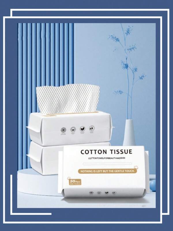 Disposable Pull-Out Extra-Large And Extra-Thick Dry And Wet Two-In-One Facial Cleansing Towels, Cotton Soft Towels, Professional Facial Cleansing Towels For Beauty Salons, Pearl Pattern Thick Cleansing Towels