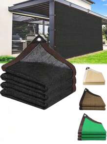 1 pieza Tela de sombrilla negra multiusos, tela de sombrilla negra espesa encriptada, borde aislante de calor perforado, red de sombra para el hogar y el jardín, adecuada para pabellones, invernaderos, jardines, terrazas, toldos