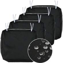 Local Delivery- Outdoor Cushion Slipcovers Waterproof 4 Pack Patio Chair Seat Cushion Covers With Zipper And Tie, 22 X 20 X 4 Inch, Replacement Cover Only - Black - View 1