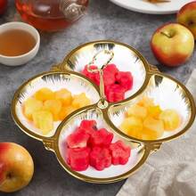 1 Buah Nampan Sajian Keramik, Piring Sajian Porselen untuk Makanan Pembuka dengan 4 (atau 3) Kompartemen, Nampan Sajian Terbagi untuk Camilan, Piring Sajian Buah, Kue Kering, Kacang-kacangan - MultiWarna - View 3