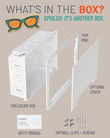 Caja de medios de TV empotrada de 9" - Toma TV empotrada y caja de red - Funciona con Roku, Apple TV, Fire TV Stick y One Connect Mini - Kit de gestión de cables amigable con Wi-Fi