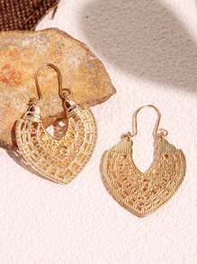 3 Pairs Fashionable Versatile Elegant Creative Vintage Bohemian Geometric Hollow Tassel Earrings Set, Suitable For Women's Daily, Party, Summer Beach Holiday, Festival Jewelry