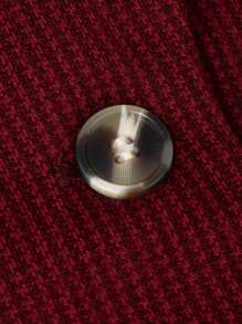 HOMEYEE 翻领长袖复古休闲优雅商务办公室OL上衣外套，秋冬 - 紅色 - 查看 3