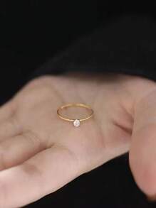 1PC Sparkling Premium Sense, Small Luxury, Mini Diamond Gold Ring, Diamond Ring, Women's Sky Star Ring, Temperament Jewelry