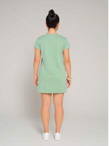 Muscletee Dress Cotton Knit Simple Casual Elegant Conservative Simple Casual Elegant Conservative/Modest Knit Fabric Asymmetrical Split Beach Evening Party Home Birthday Party Street Travel Autumn - 薄荷綠 - 查看 6